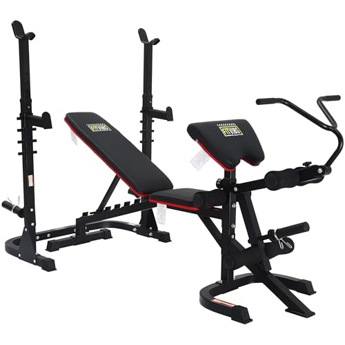 Adjustable Weight Bench, Workout Bench for Home Gym, Adjustable 6 Position Utility Bench with Leg Extension and Preacher Pad