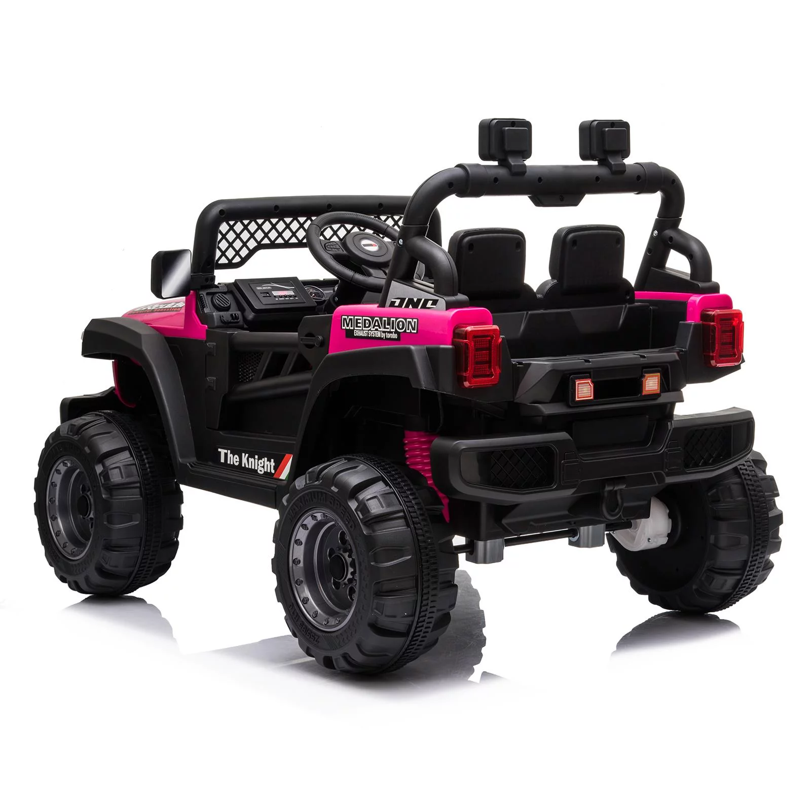 Ktaxon Ride on Truck, Dual Drive Electric 12V Battery Powered Kids Toddler Motorized Off-Road Vehicles Toy Car, Rose Red
