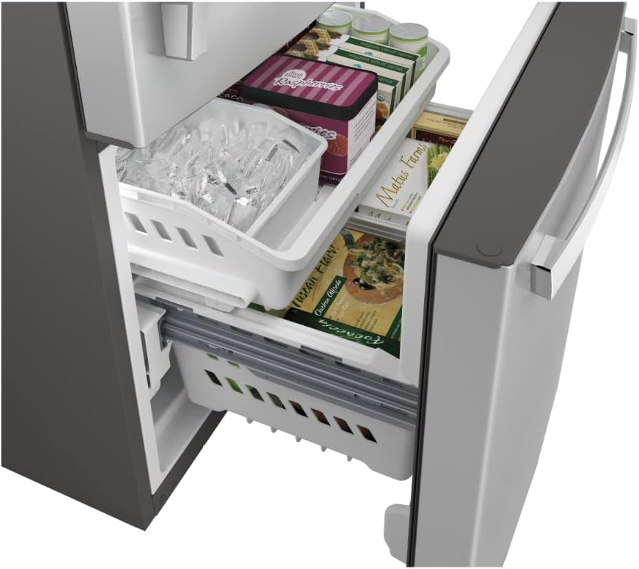 GE 24.8 cu. ft. Bottom Freezer Refrigerator in Fingerprint Resistant Stainless Steel Standard Depth ENERGY STAR