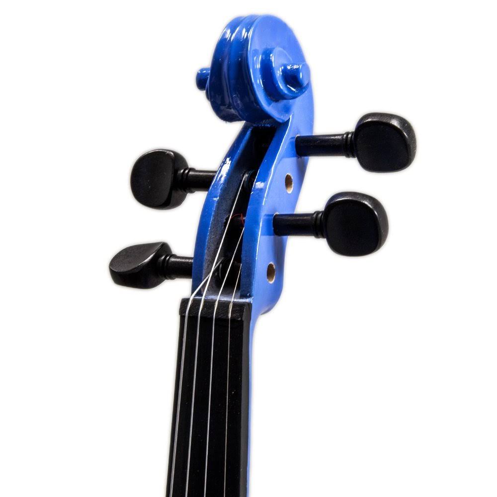 Sky Full Size Vn202 Solidwood Blue Violin Beautiful Purfling with Brazilwood Bow and Lightweight Case