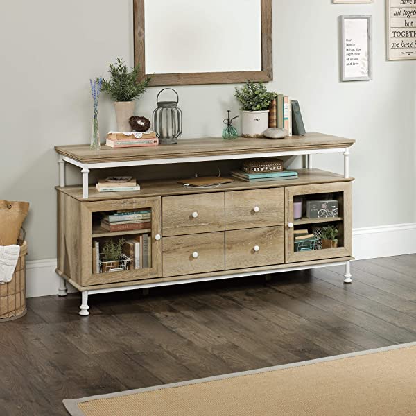 Sauder Canal Street Entertainment Credenza, For TV's up to 60", Northern Oak Finish