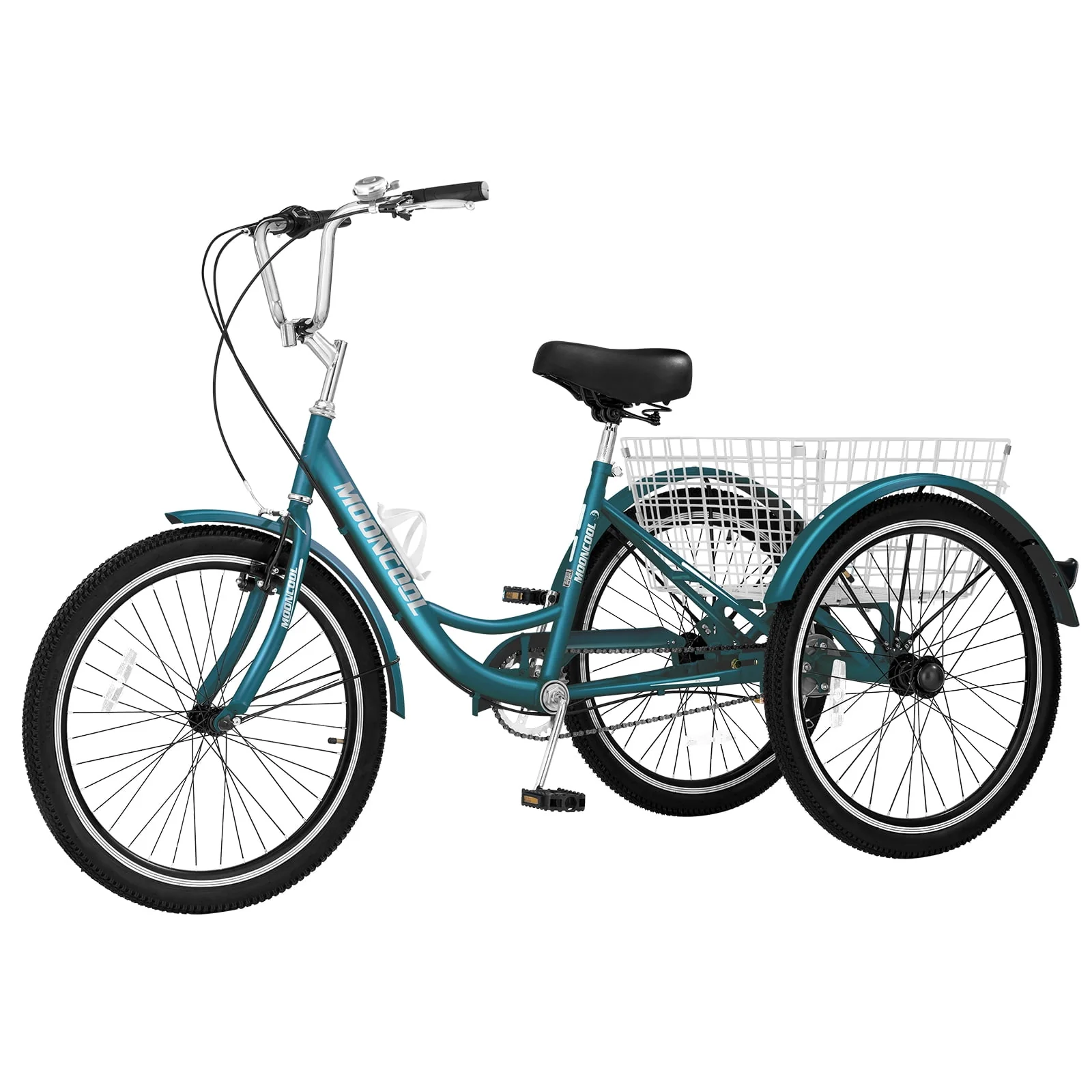 Lilypelle Adult Tricycles Single Speed 24 Inch Three Wheel Bike Cruiser Trike with Low-Step Through Frame/Large Basket for Men, Women, Seniors