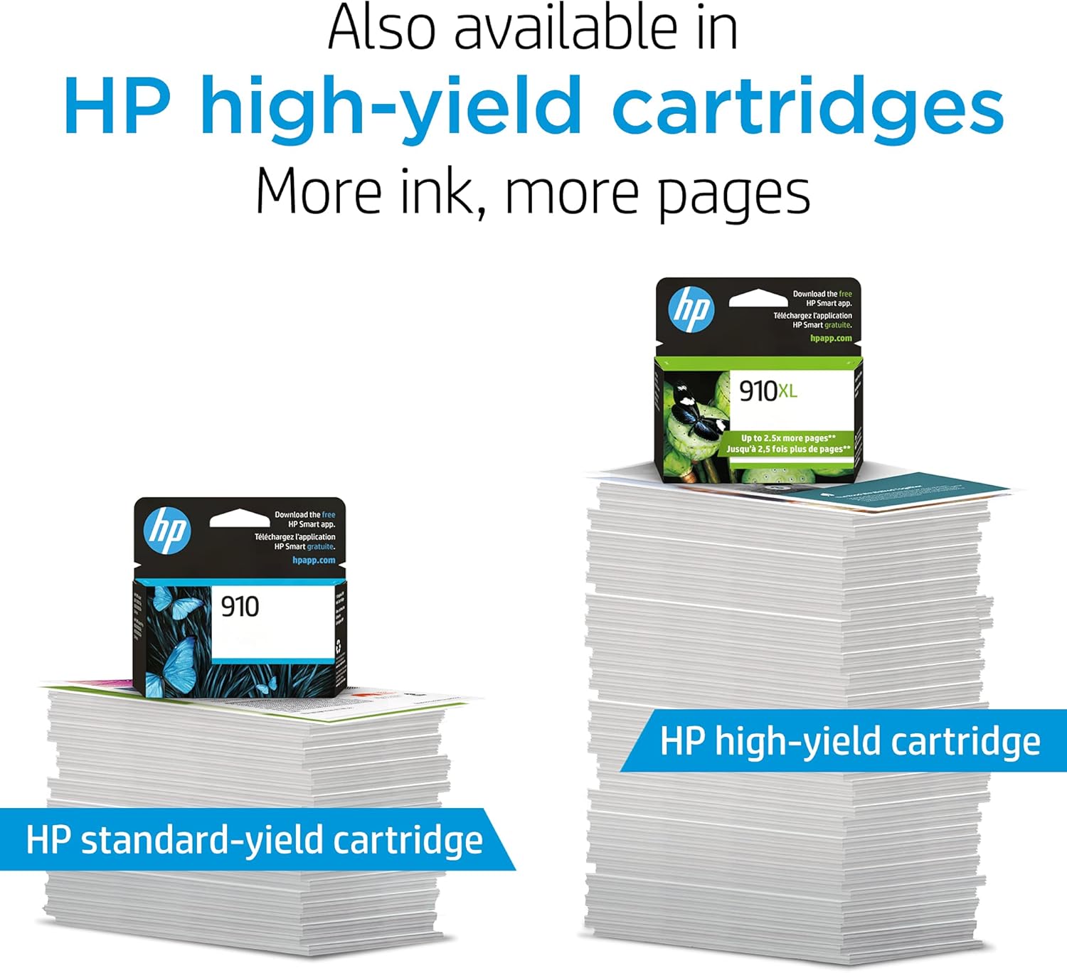 Original HP 910 Black, Cyan, Magenta, Yellow Ink Cartridges (4-pack) | Works with HP OfficeJet 8010, 8020 Series, HP OfficeJet Pro 8020