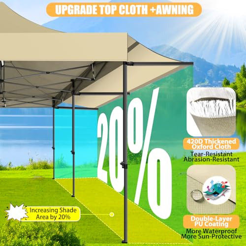COBIZI 10x10 Pop Up Canopy Tent with Awning