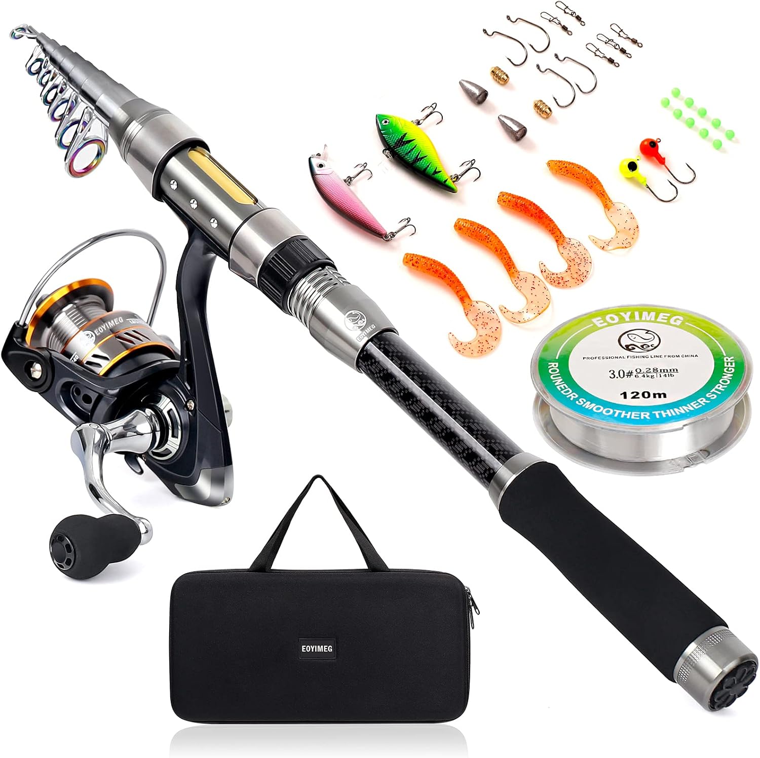 EOYIMEG Telescopic Fishing Rod and Reel Combo