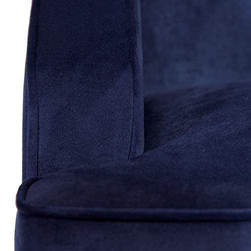 HomePop Velvet Swoop Arm Accent Chair, Suri Blue