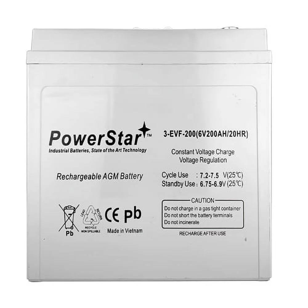 PowerStar Relplacement for Trojan T-105 GC2 6V 200Ah Deep Cycle Flooded Lead Acid Battery x2
