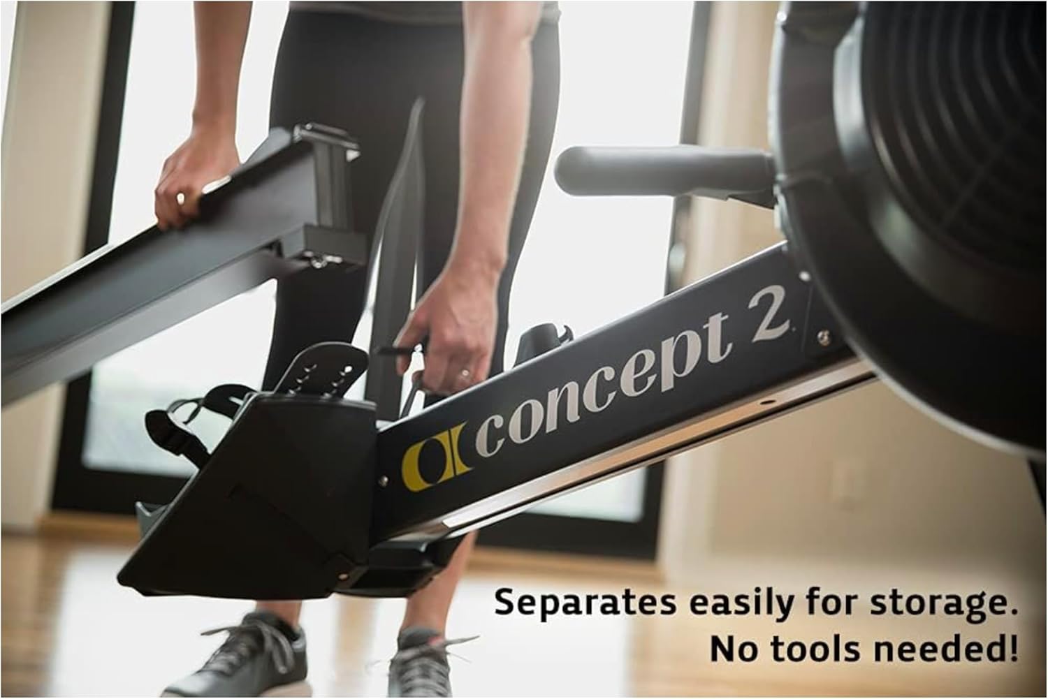 Concept2 RowErg Model D Indoor Rowing Machine - PM5 Monitor, Device Holder, Adjustable Air Resistance, Easy Storage with FitXion Seat Cushion