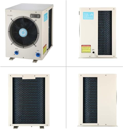 Above Ground Pool Heater EU50, Max 16184BTU Up to 5000gallons Electric Swimming Pool Heat Pumps, Titanium Heat Exchanger, 5.62 COP, 110V/120V