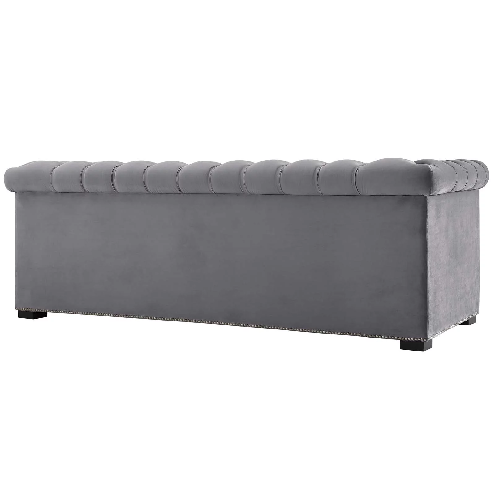 Modway Heritage Performance Velvet Sofa in Gray