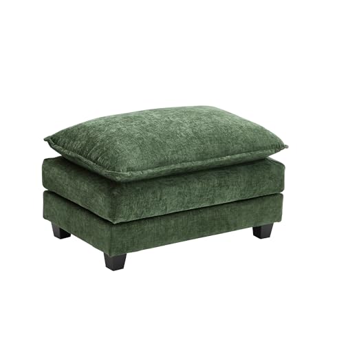 Ihanherry 111.4" U Shaped Modern Cloud Sofa Modular Sectional Couch with 2 Ottoman, 5-Seat Chenille Deep Seat Sofa with Pillow for Living Room
