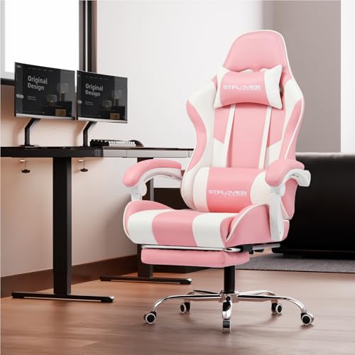 GTPLAYER Gaming Chair, Computer Chair with Footrest and Lumbar Support