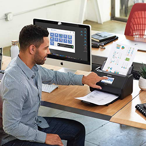 Epson Workforce ES-580W Wireless Color Duplex Desktop Document Scanner for PC and Mac with 100-sheet Auto Document Feeder (ADF) and Intuitive 4.3"