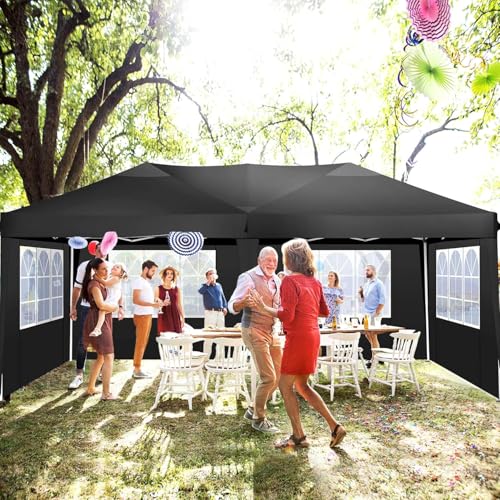 COBIZI Canopy 10x20 Pop Up Canopy Tent with 6 Sidewalls Party Tents for Parties Weddings Backyard Waterproof Canopy Outdoor Commercial Canopy Event
