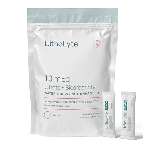 LithoLyte Kidney Health | Water Enhancer 10 mEq, Developed by Urologists, 1-Pack (60 Sticks) - Kansas Nuitrition - HNZSDS