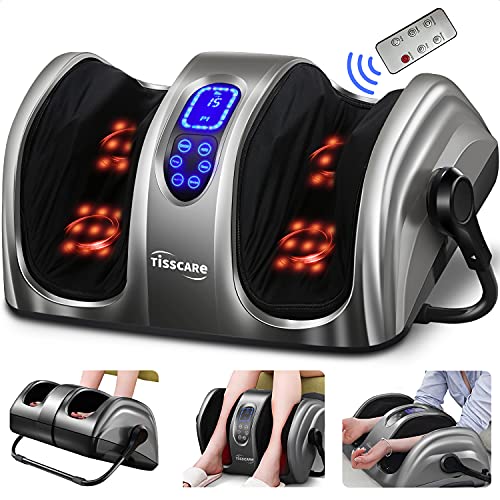 TISSCARE Shiatsu Foot Massager with Heat: Foot Massager Machine for Neuropathy, Plantar Fasciitis and Pain Relief-Massage Foot, Leg, Calf