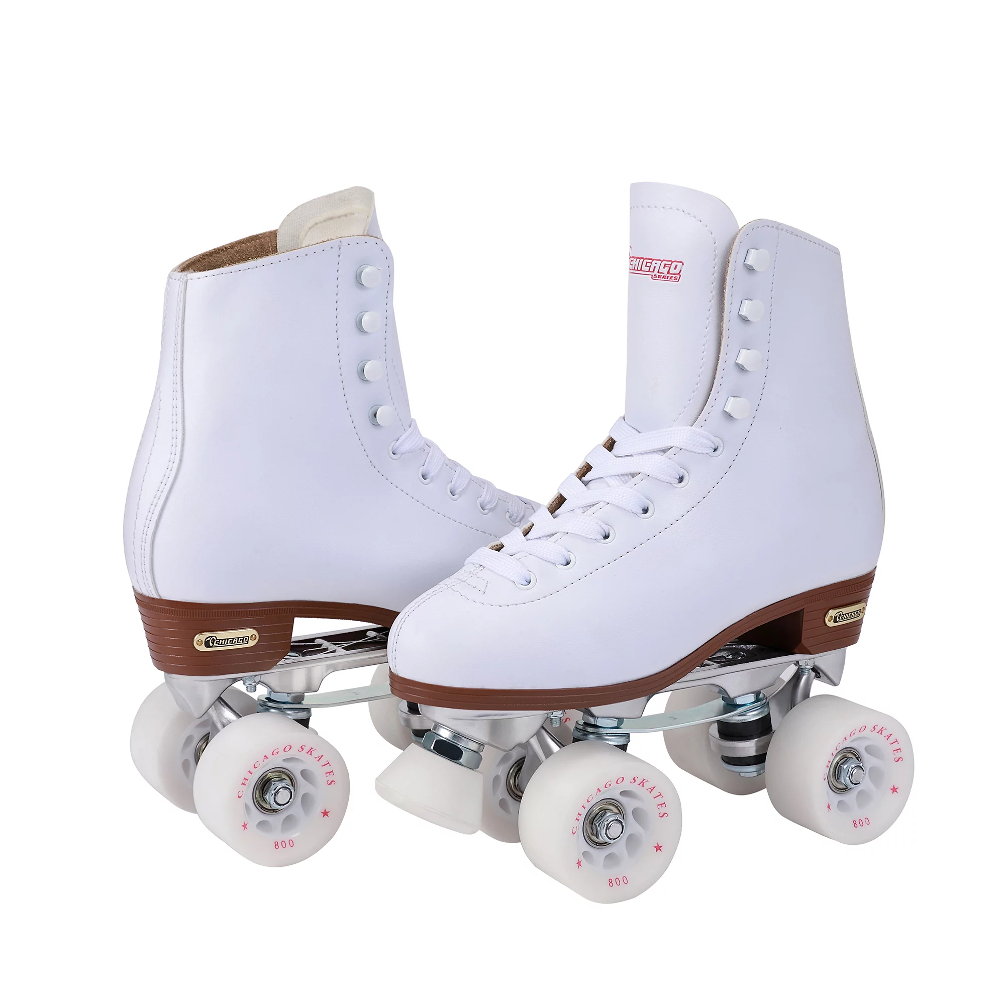 Chicago Ladies Deluxe Quad Roller Skates White Classic Rink Skate, Size 10 - Curated Treasures Market
