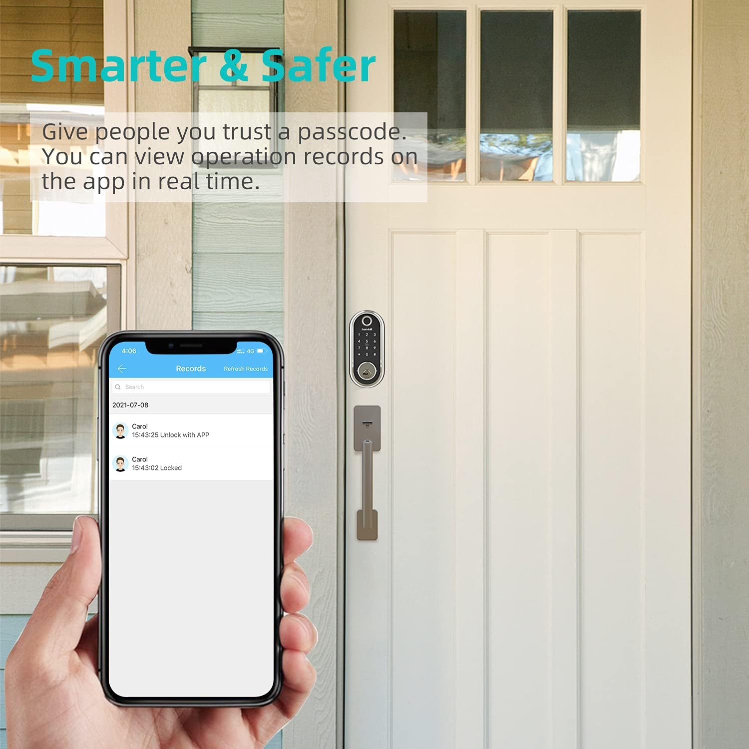 Smart Lock, hornbill Fingerprint Deadbolt Lock with Touchscreen Keypad, Keyless Entry Front Door Lock
