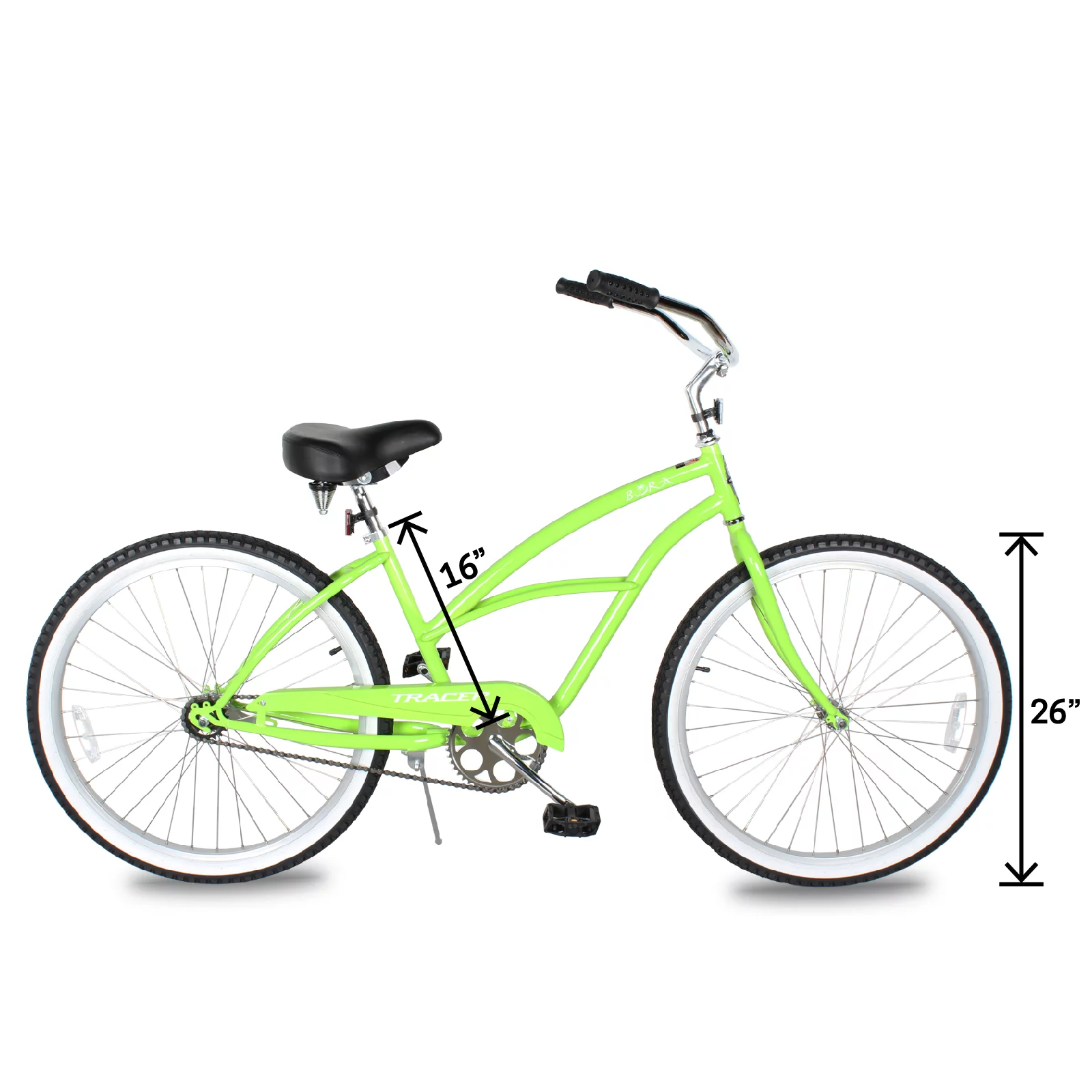 Tracer Lightweight Beach Cruiser Bike for Adult, 26 Inch Wheels, Featuring Steel Step Over or Step Through Hi Ten Steel Frame, Hybrid Bike
