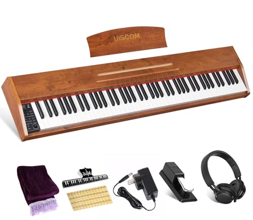 Digital Piano Keyboard for Beginners,Full Size 88 Key Semi-Weighted Keyboard Electric Piano with Stand,Power Adapter,Sheet Music Stand,Pedal