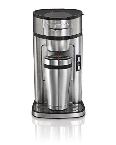 Hamilton Beach The Scoop Single Serve Coffee Maker & Fast Grounds Brewer, Brews in Minutes, 8-14oz. Cups, Stainless Steel