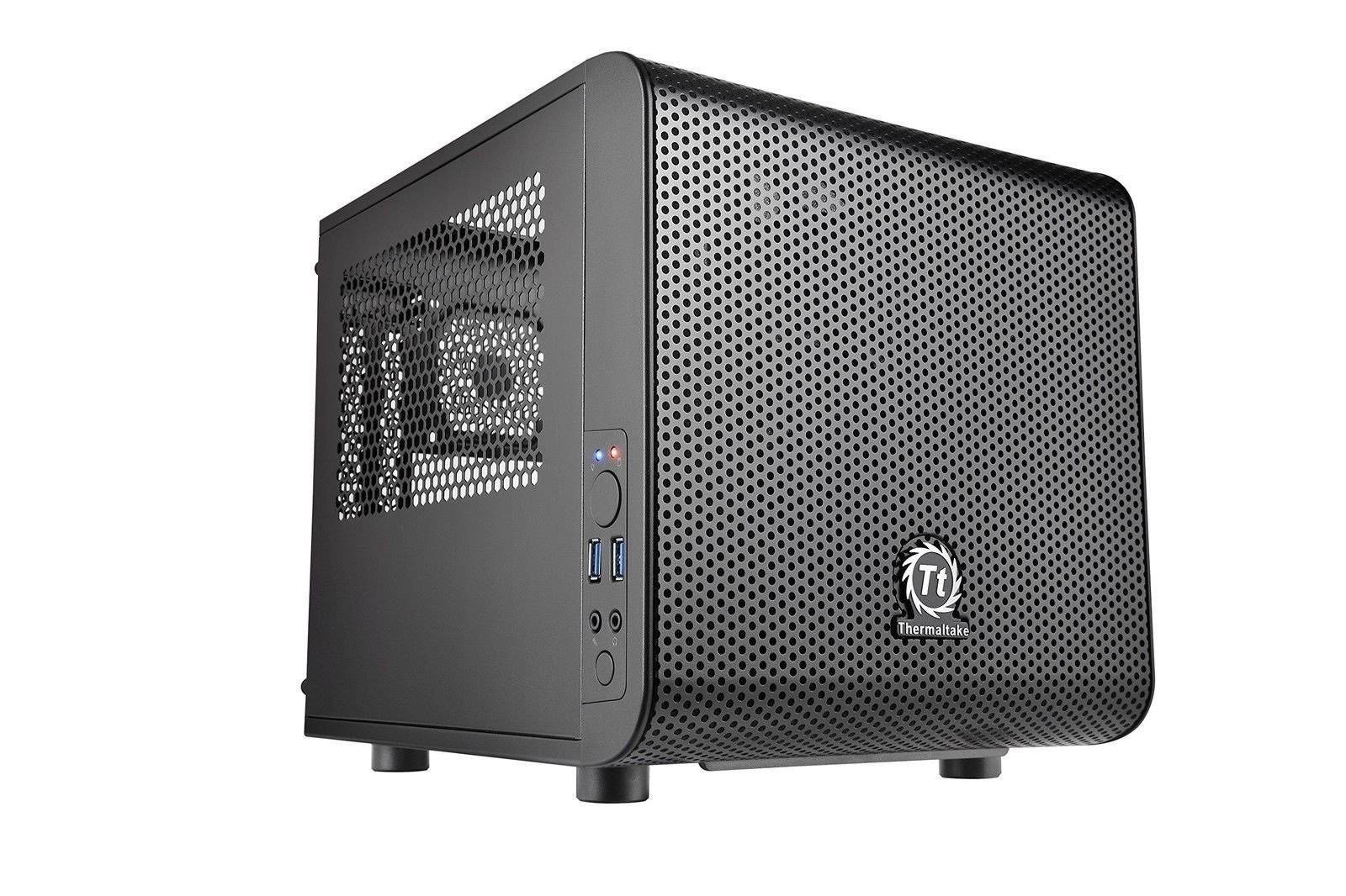 Thermaltake Core V1 mini-ITX Mini-Tower Computer Case, Black