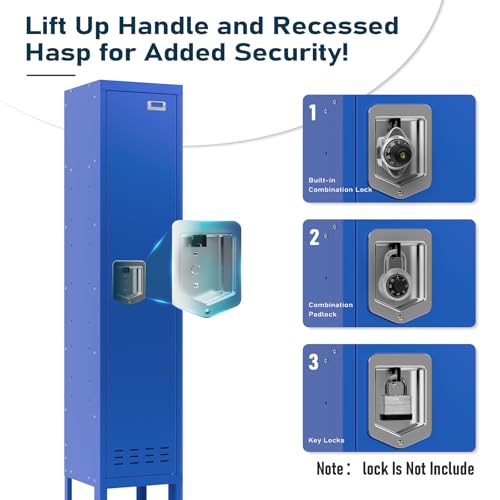 Metal Locker with 5 Doors,Lockers for Employees,66'' Steel Storage Locker for School,Gym, Office, Office,Garage