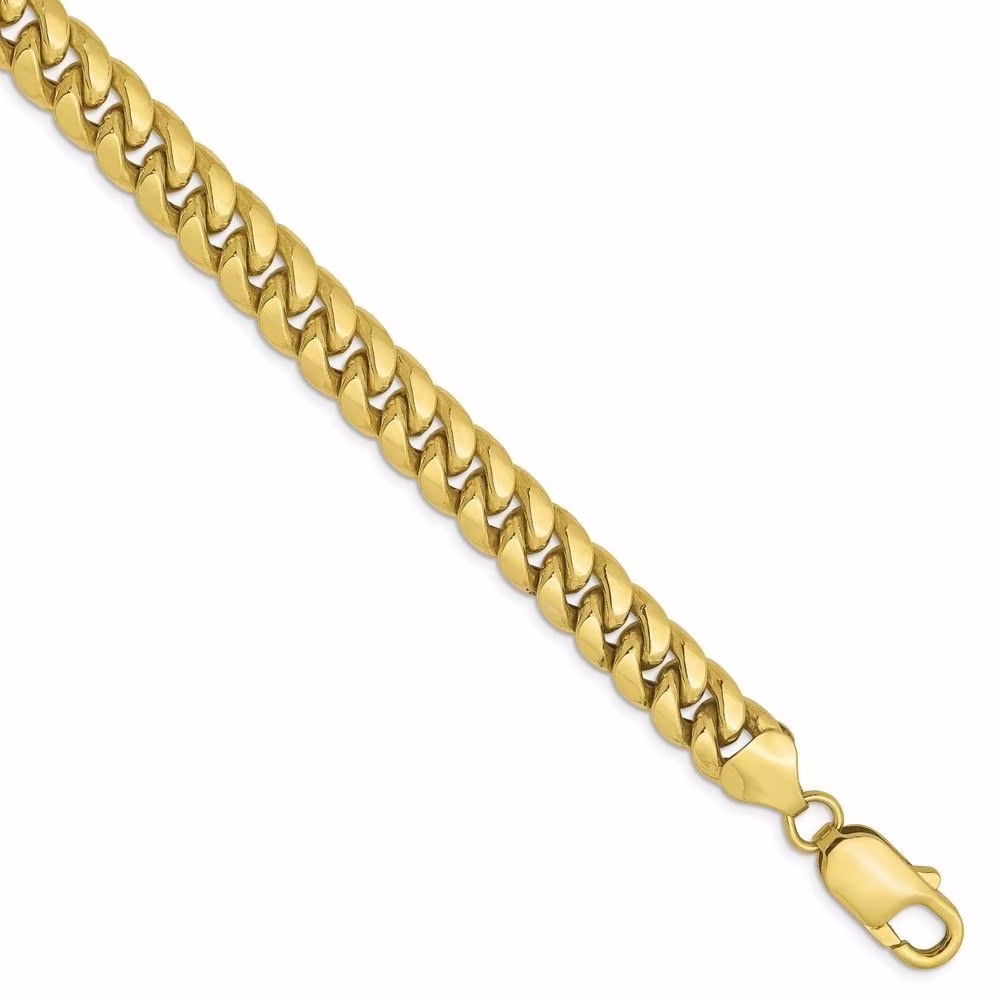 10k Yellow Gold Semi-Solid Miami Cuban Chain