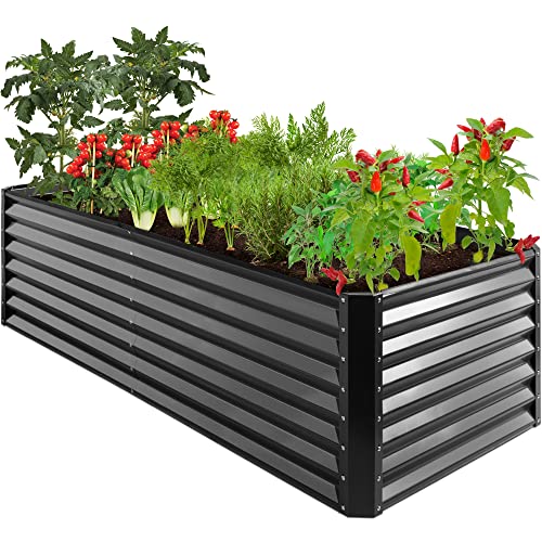 Best Choice Products 8x4x2ft Outdoor Metal Raised Garden Bed, Deep Root Planter Box for Vegetables, Flowers, Herbs