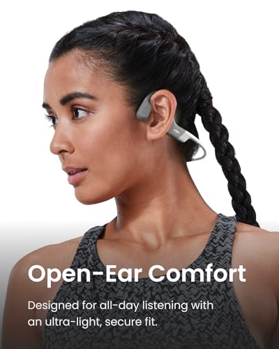 SHOKZ OpenRun - Open-Ear Bluetooth Bone Conduction Sport Headphones, Sweat Resistant Wireless Earphones for Workouts and Running, Built-in Mic