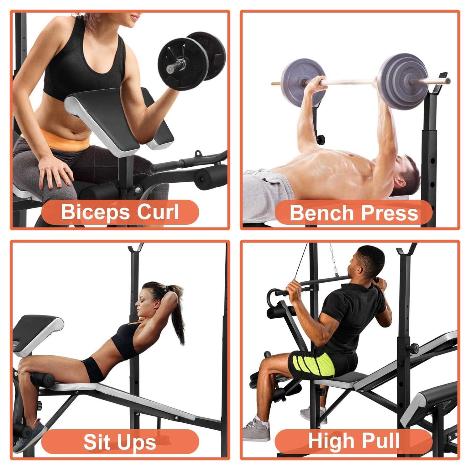 Edostory Olympic adjustable Weight Bench Set Workout Equipment for Home Workouts - Sports Supplies Online Store
