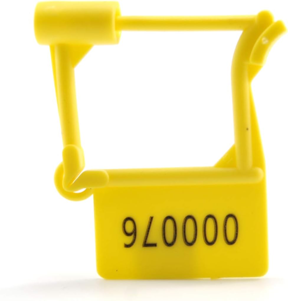 Leadseals(R) Green Plastic Padlock Seals Numbered Security Tags Disposable Self-Locking Medical Padlock Tags Tamper Proof Seals (Pack of 100 PCS)