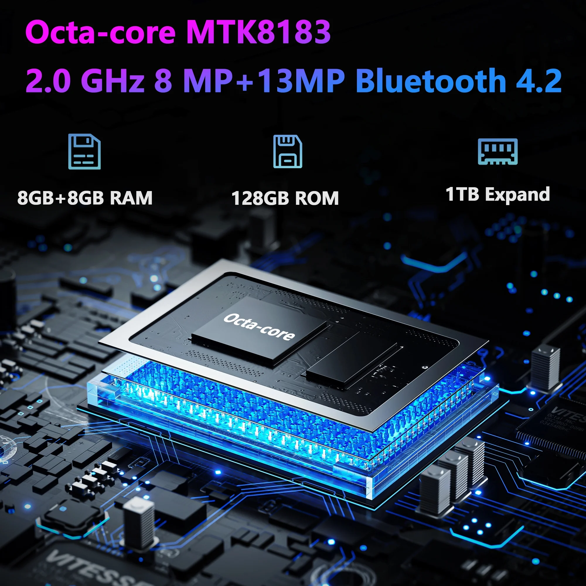 10in Android 13 Tablet（8+8)gb Ram 128gb Rom 1TB Computer Tablets Pc with Keybord Octa Core MTK8183 Gps 5G Wifi