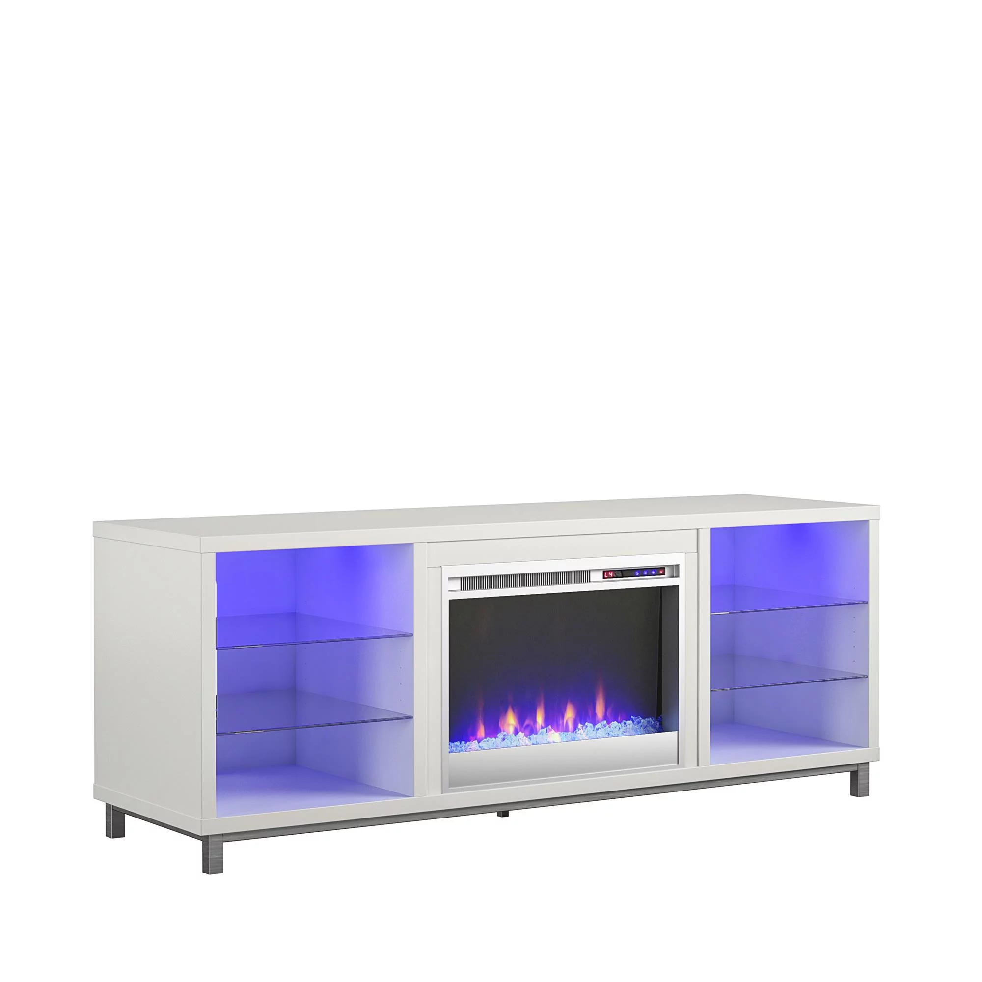 Ameriwood Home Lumina Fireplace TV Stand for TVs up to 70", White