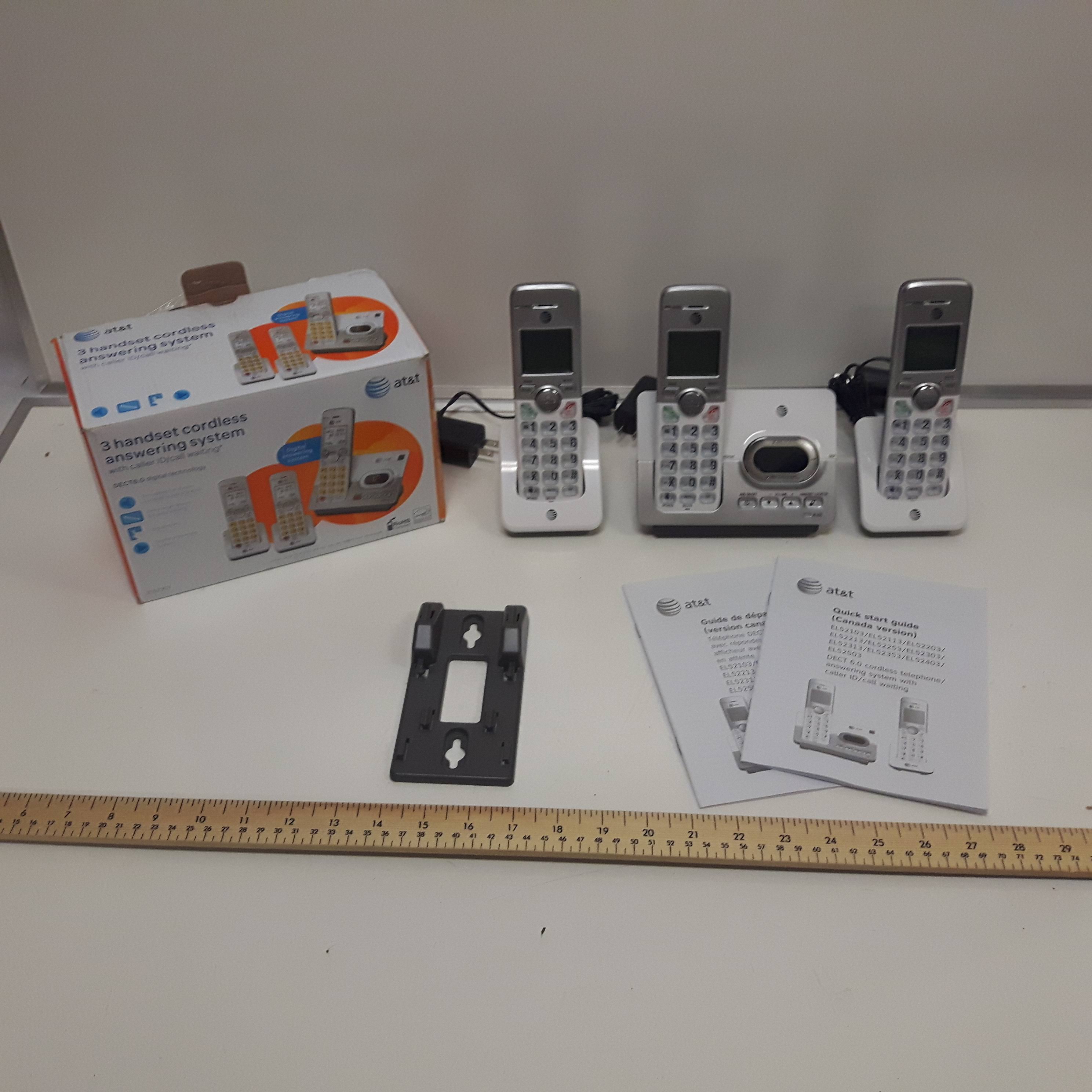 ATu0026T EL52303 Handset Cordless Answering System with Caller ID/Call Waiting - 3 count