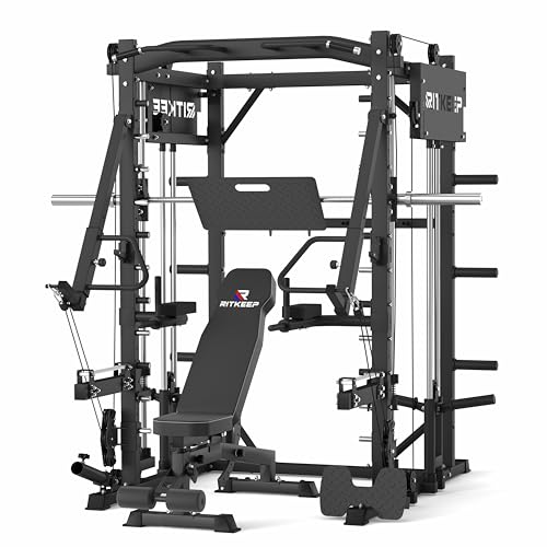 Smith Machine with Jammer Arms & Leg Press with Adjustable Dual Pulley Ratio (1:1 & 2:1), PMAX-4750 All-in-One Commercial & Home Gym Equipment