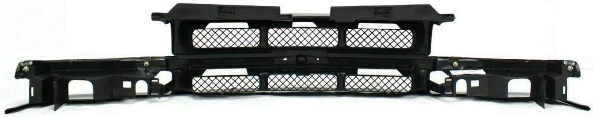 New Front Bumper Paintable Steel + Lower Valance Air Deflector Textured + Grille with Chrome Center Bar For 1998-2004 Chevrolet S10 Pickup 4WD Direct