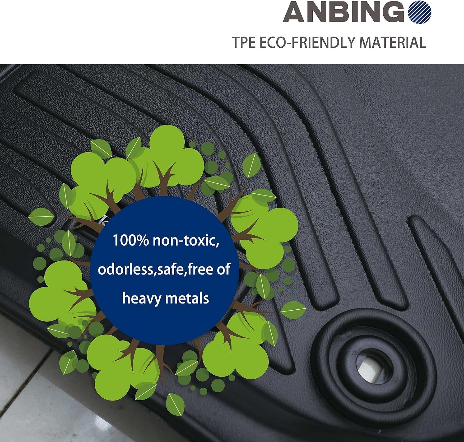 ANBINGO Floor Mats Custom for BMW X5 2019 2020 2021 2022 Waterproof Car Mats All Weather Guard Odorless TPE Heavy Duty Automotive Floor Liners Front
