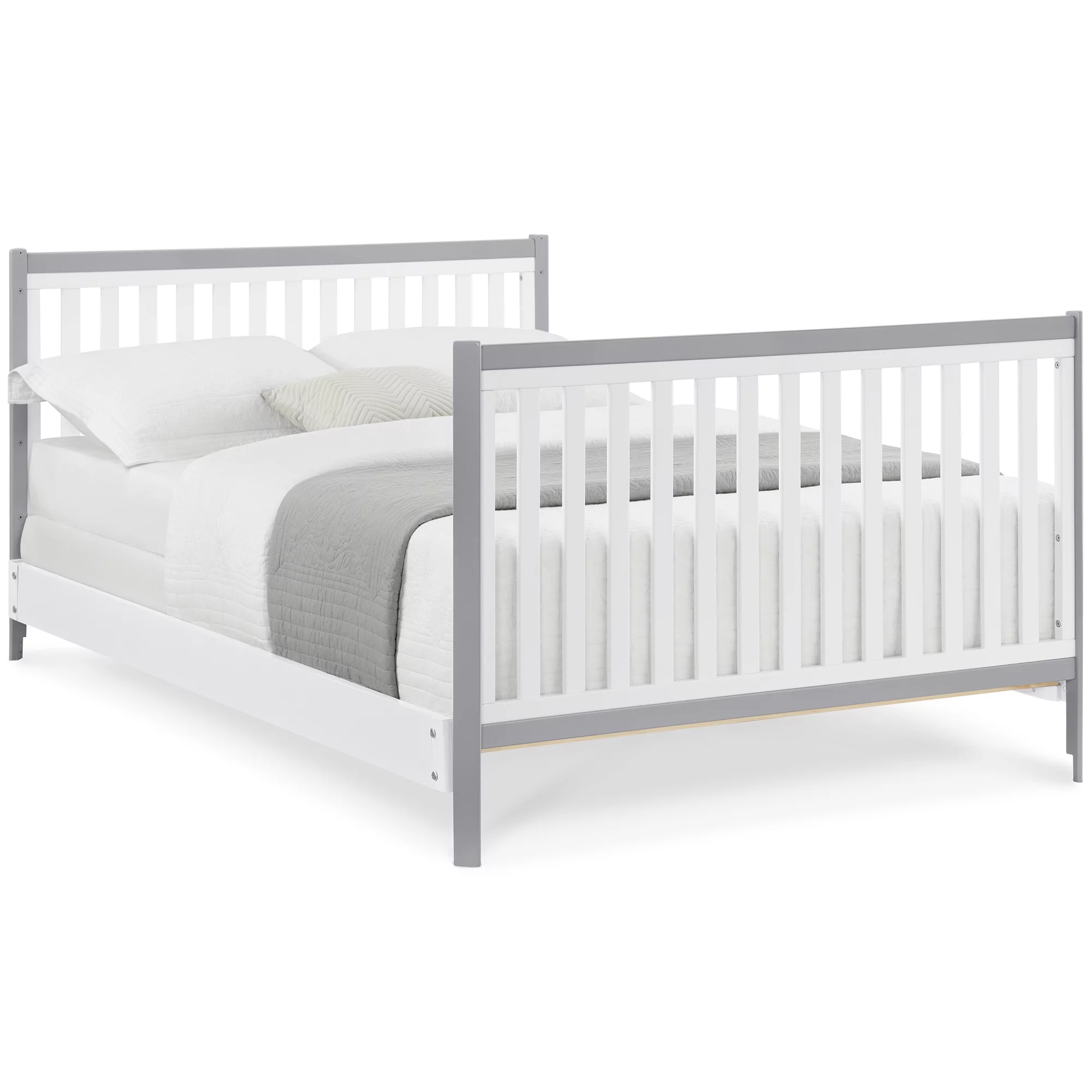 Delta Children Tribeca 4-in-1 Convertible Crib, Greenguard Gold Certified, White/Gray