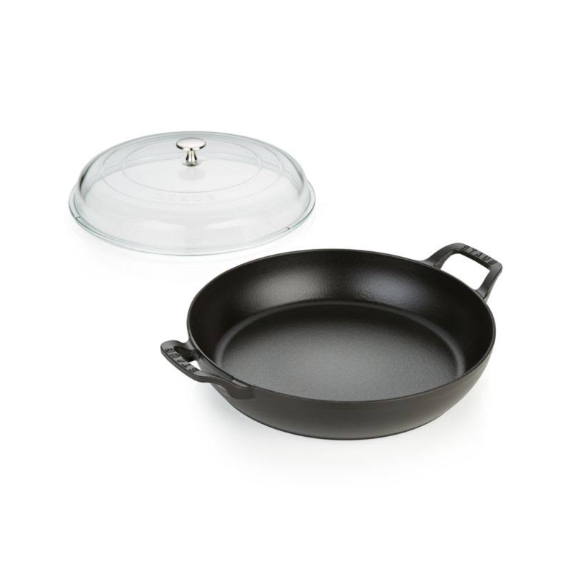 Staub Cast Iron 3.5 Quart Braiser with Glass Lid Matte Black