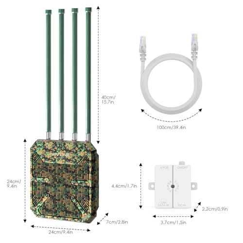 WAVLINK AX3000 Outdoor WiFi 6 Extender Long Range, WiFi 6 Outdoor Wireless Access Point, Support Active PoE, 4x8dBi Antennas,Outdoor WiFi Solution