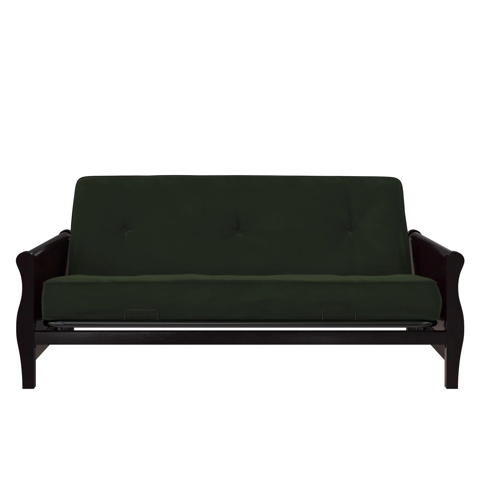 DHP Caden 6 Inch Futon Mattress with Tufted Cover and Recycled Polyester Fill, Full, Army Green