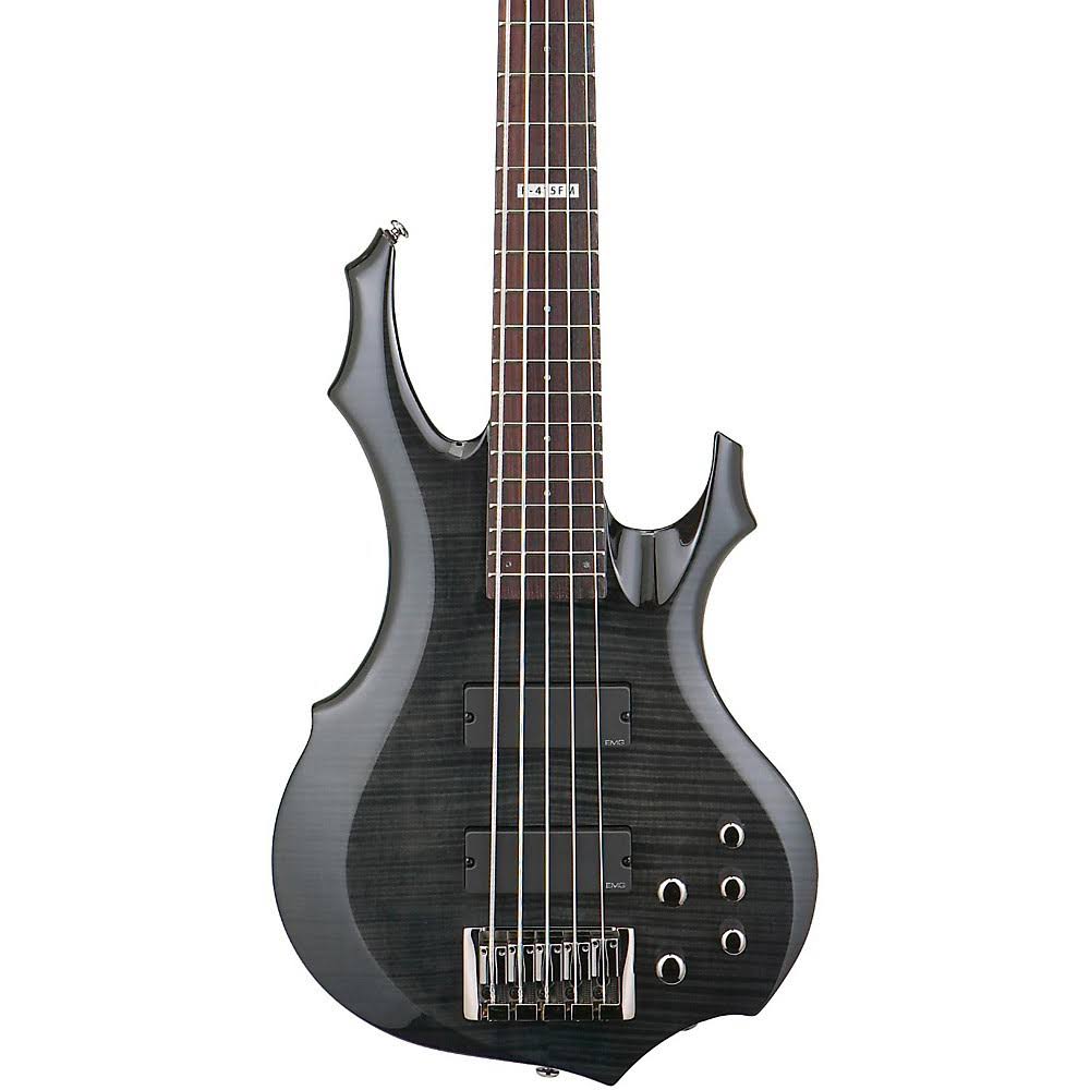 ESP LTD F-415FM Flame Maple See Thru Black 5-String Bass Guitar
