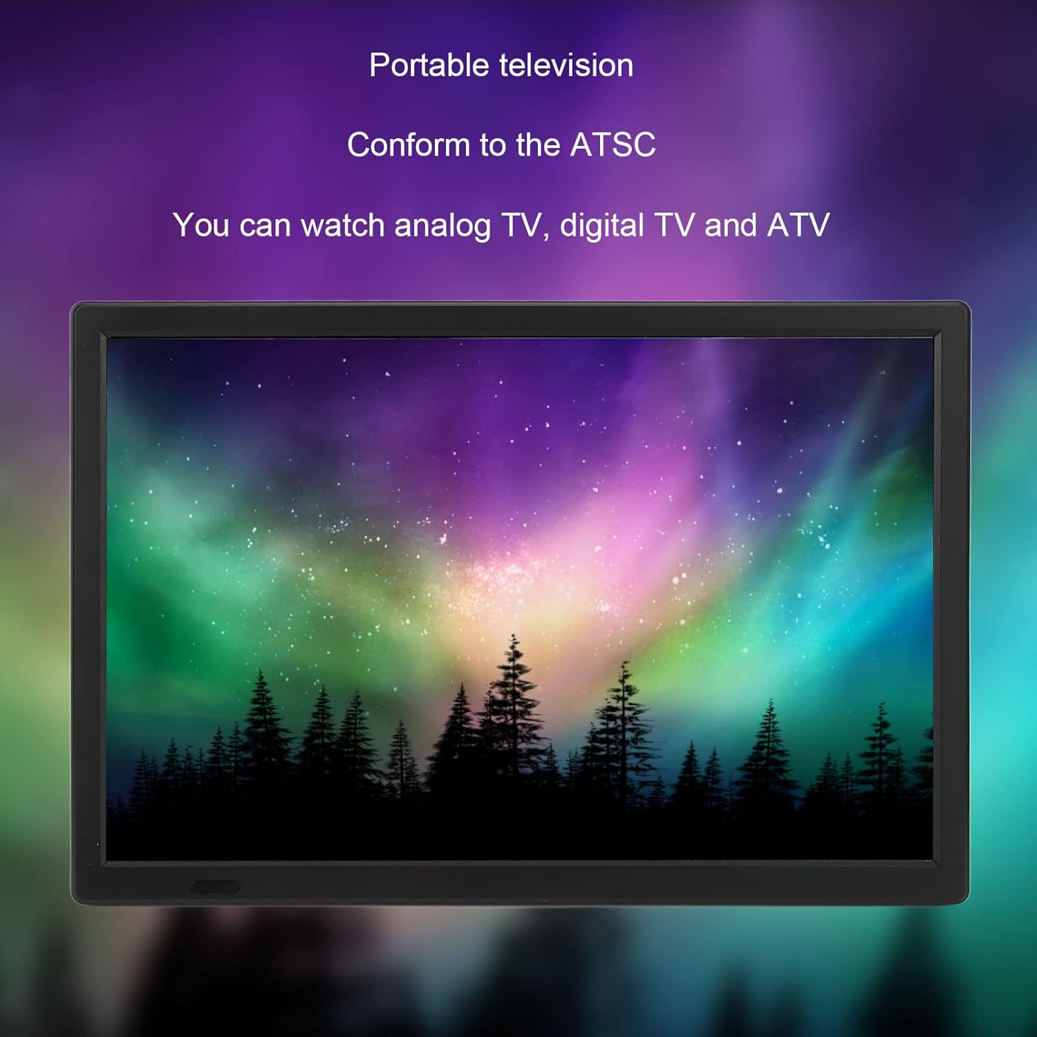 16" Digital Television,ATSC Portable TV 1280x800 LED Television Video Player,with 1800mAh Rechargeable Battery,Antenna, AV ,Headphone, HDMI