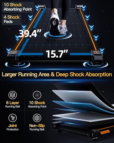 13% 6-Level Walking Pad with Auto Incline - Treadmill with Auto Incline and Remote Control