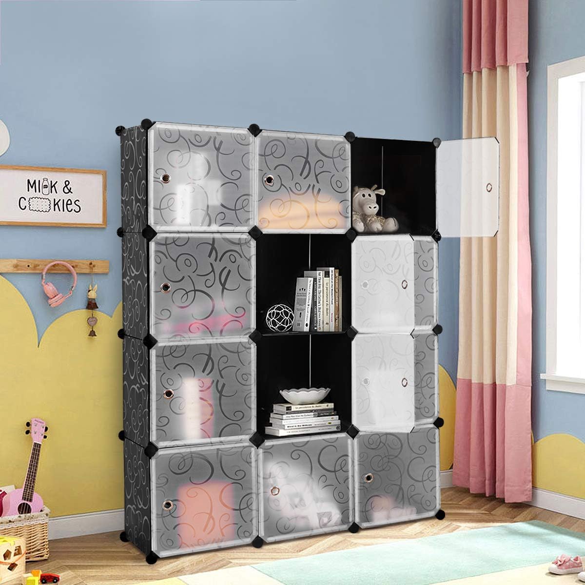 Tangkula Cube Storage Organizer, Cube Closet Storage Shelves, DIY Plastic PP Closet Cabinet, Modular Bookcase