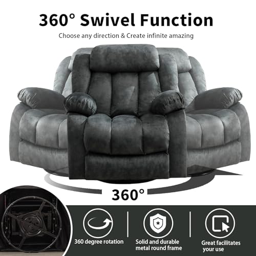 CANMOV Massage Swivel Rocker Recliner Chair with Heat and Vibration