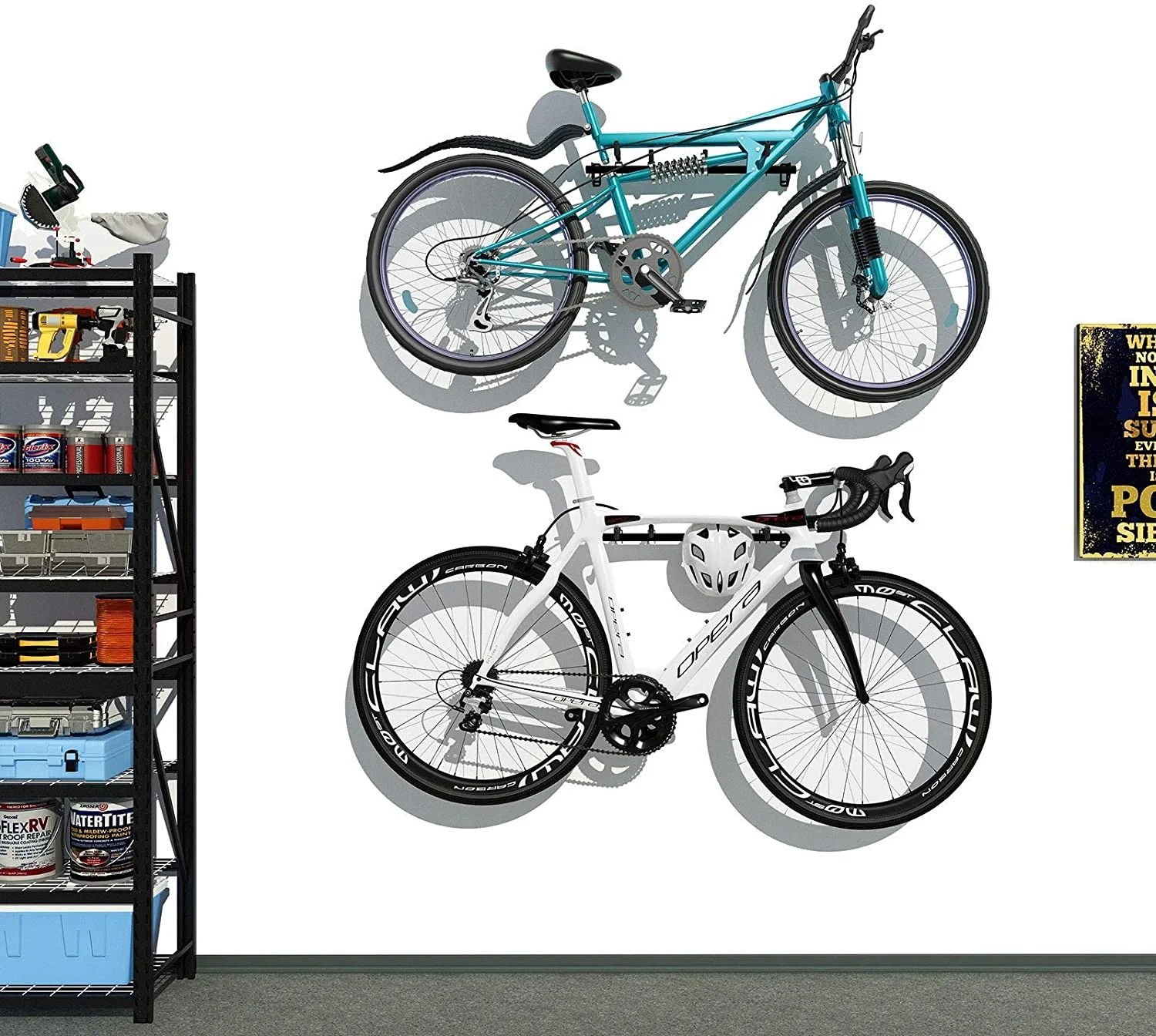 6-Bike Storage Rack for Garage, Heavy-Duty Wall Mount Hanger for Home & Garage, Holds Up to 300lbs