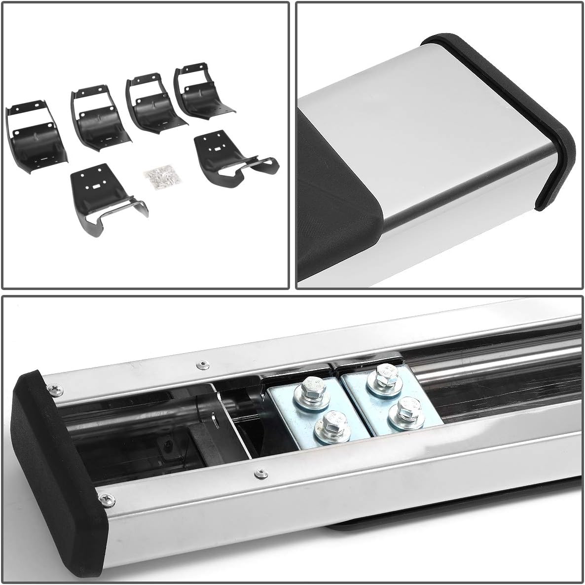 5 Inches Side Step Nerf Bar Running Boards Compatible with Ford F-150 F-250 F-350 Super Crew Cab 15-22, Stainless Steel, Polished Chrome
