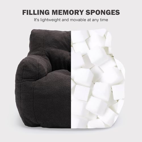 INMOZATA 3FT Bean Bag Chair for Adult Teens Kids(with Filler) Furniture - Soft Teddy Fabric Lazy Sofa Chair